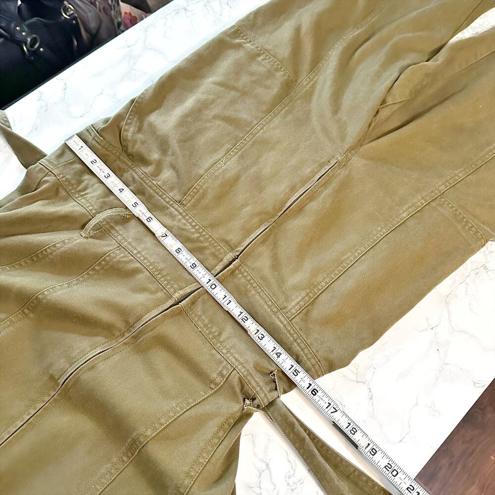 Madewell Tencel Twill Tapered Belted Golden Spinach Jumpsuit Women's Size Large - Picture 14 of 16